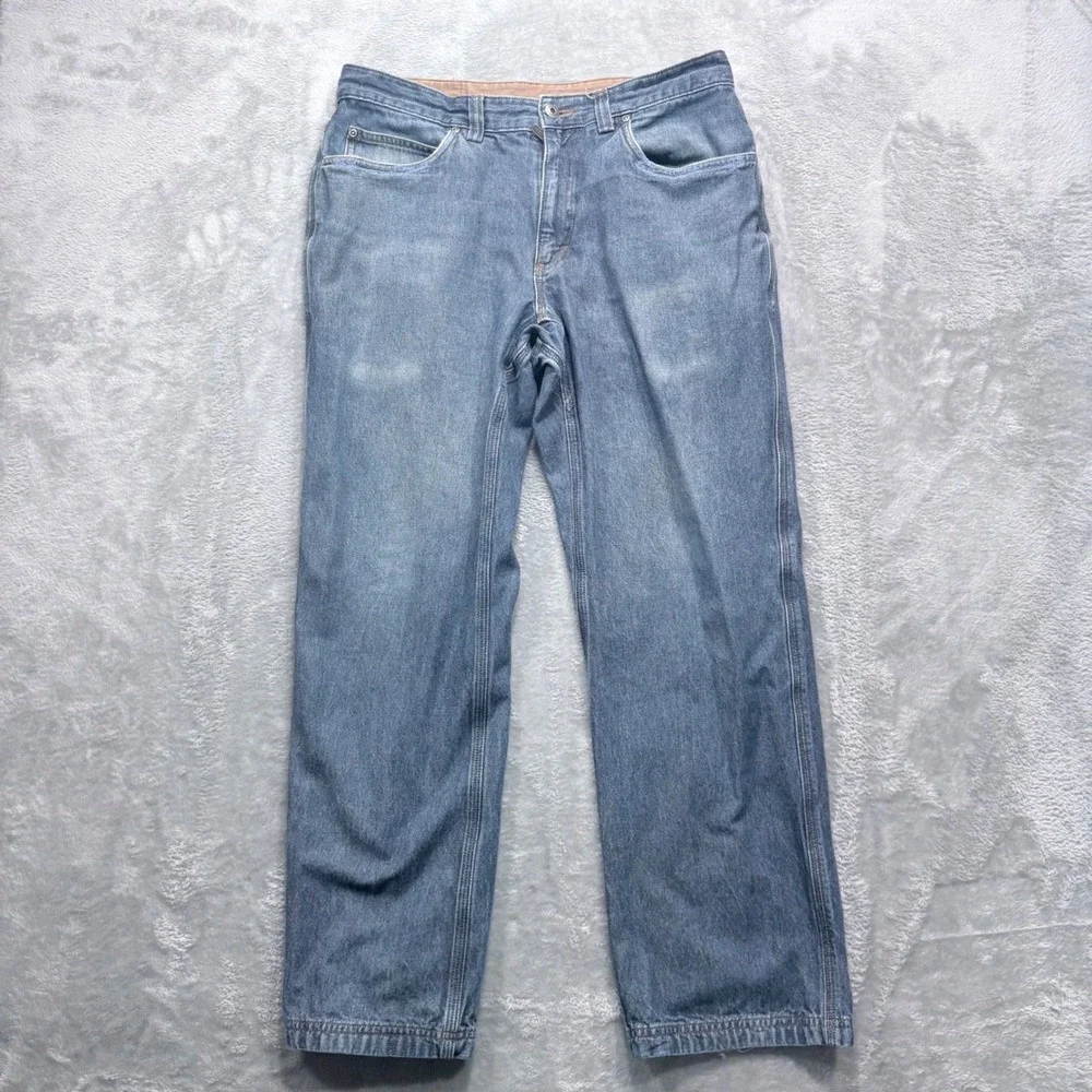Duluth Trading Co Jeans Men 34x30 Blue Relaxed Straight Leg 100% Cotton Workwear
